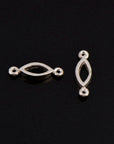 925 Sterling Silver Oval Connector Charms, Solid Silver Oval Links, Oval Blank Connector Charms, Connectors for Jewelry Making, S15