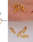 24K Gold Vermeil Oval Connector Charms, Oval Links, 925 Sterling Silver Oval Blank Connector Charms, Connectors for Jewelry Making, S15V
