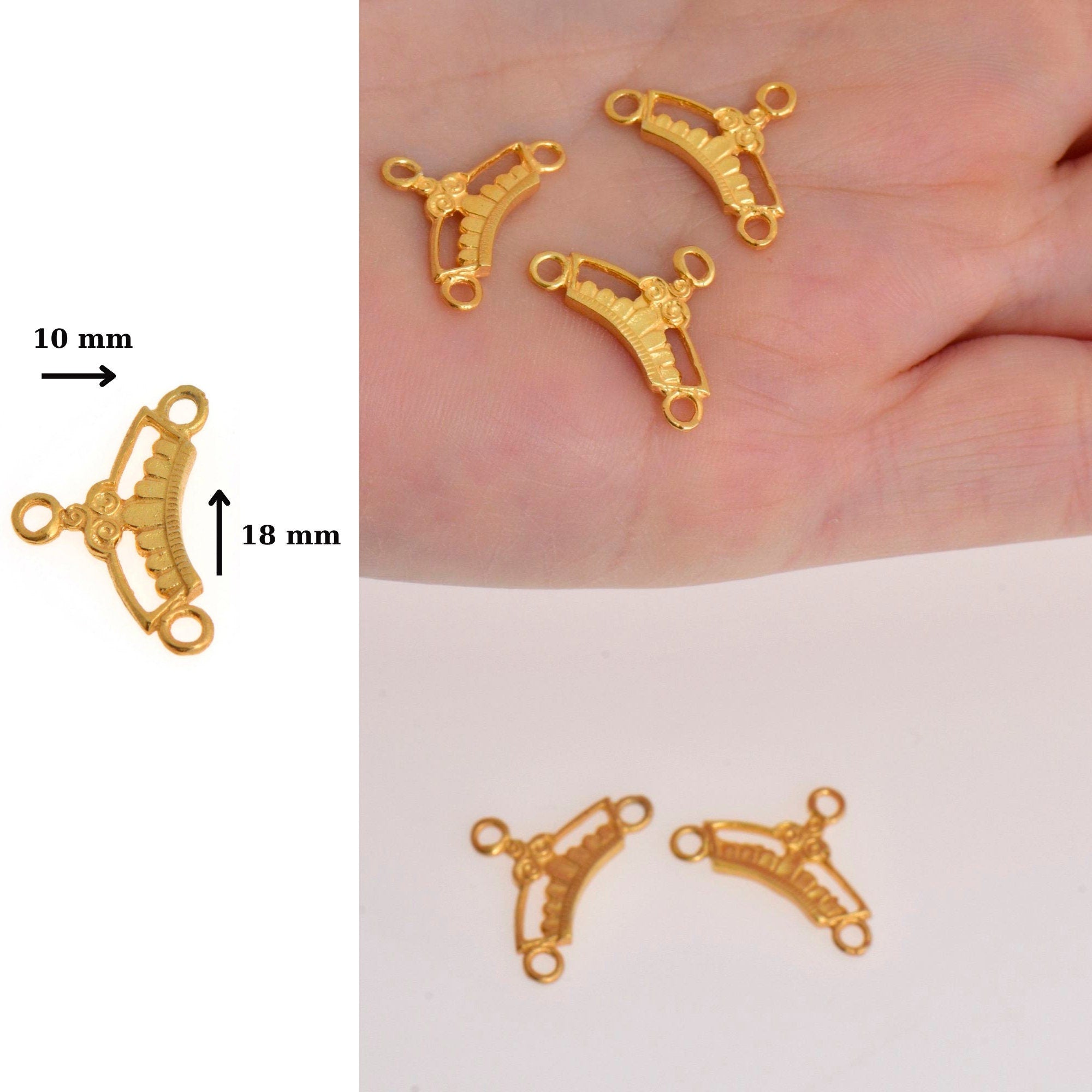 24K Gold Vermeil Chandelier Component for Earring, Pendants, 925 Sterling Silver Chandelier Connectors, Jewelry Findings, S18V