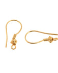 24K Gold Vermeil Ear Wires, 24K Gold Plated Earring Hooks, 925 Silver Ball Ear Wires, Earrings Making Supply, Jewelry Making Findings, S21V