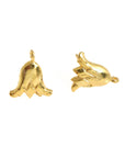 24K Gold Vermeil Flower Earring Posts, 925 Solid Silver Tulip Stud Earrings With Loop, Earring Stud Components, Jewelry Findings, S22V