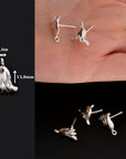 24K Gold Vermeil & 925 Silver Tulip Flower Earring Posts, Tulip Stud Earring With Loop, Earring Stud Component, Jewelry Finding, S22V/ S22