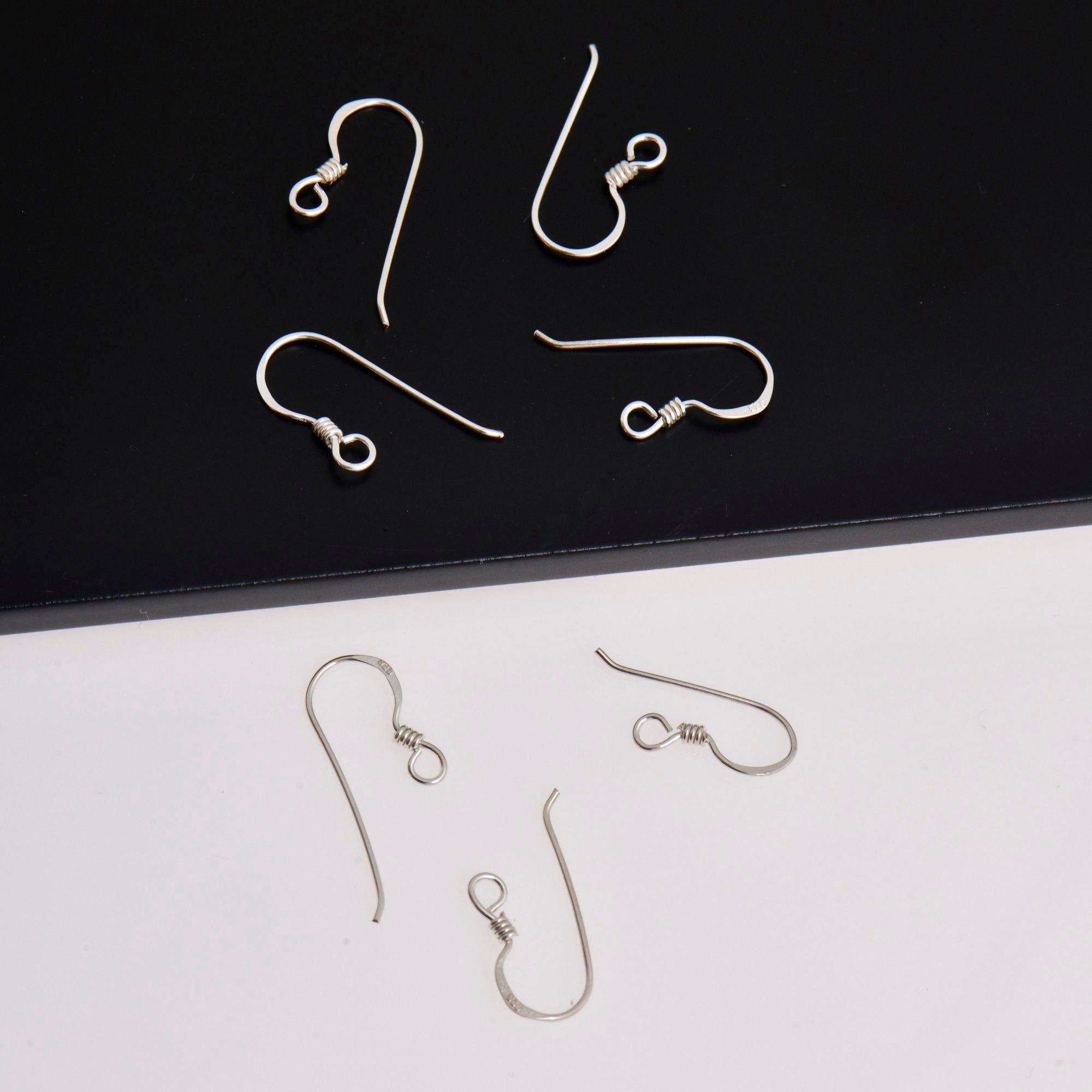 925 Sterling Silver Economical Ear Wires, Solid Silver Earring Hooks, Silver Ball Ear Wires, Earrings Making Supply, S40