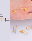 24K Gold Vermeil and 925 Sterling Silver Ear Wires, Earring Hooks, Flower Ear Wires, Earrings Making Supply, Jewelry Findings, M41/VM41