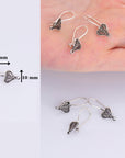 24K Gold Vermeil & 925 Silver Heart Shape Ear Wires, Earring Hooks, Ear Wires, Earrings Making Supply, Jewelry Findings, M46/VM46
