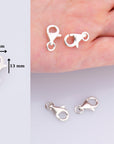 925 Sterling Silver Lobster Clasp, Solid Silver Trigger Clasp, Spring Clasp, Jewelry Crafting Supplies, Jewelry Making Findings, M54A-D