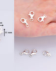 925 Sterling Silver Lobster Clasp, Solid Silver Trigger Clasp, Spring Clasp, Jewelry Crafting Supplies, Jewelry Making Findings, M54A-D