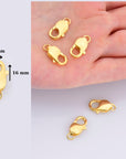 24K Gold Vermeil Lobster Clasp, 925 Solid Silver Trigger Clasp, Gold Plated Spring Clasp, Jewelry Supplies, Jewelry Making Findings, VM55D
