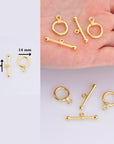 24K Gold Vermeil Toggle Clasps, 925 Solid Silver Toggle Clasp, Gold Plated Plain Toggle Clasp Set, Jewelry Supply, Jewelry Findings, VM61