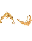 24K Gold Vermeil Flower Earring Posts, 925 Solid Silver Daisy Stud Earrings with Hoops, Jewelry Making Findings, S41V