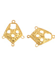 24K Gold Vermeil Chandelier Earring Component, Pendants, 925 Sterling Silver Chandelier Connectors in Gold, Chandelier Shape Findings, S43V