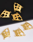 24K Gold Vermeil Chandelier Earring Component, Pendants, 925 Sterling Silver Chandelier Connectors in Gold, Chandelier Shape Findings, S43V