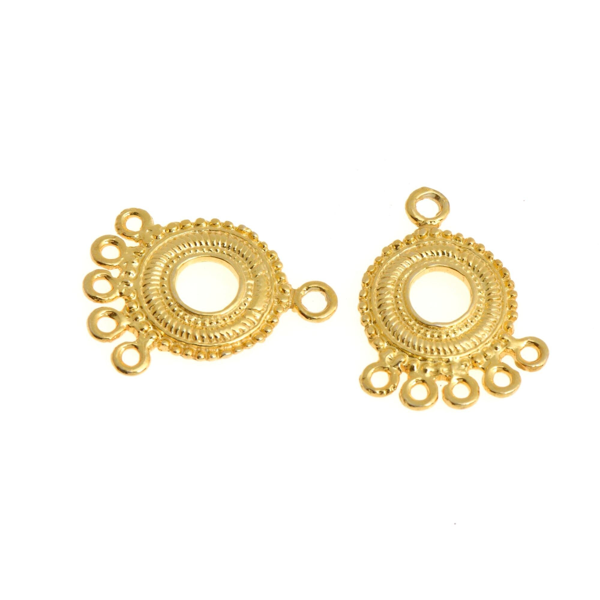 24K Gold Vermeil Chandelier Earring Component, Pendants, Gold Plated 925 Sterling Silver Chandelier Connectors, Jewelry Findings, S44V
