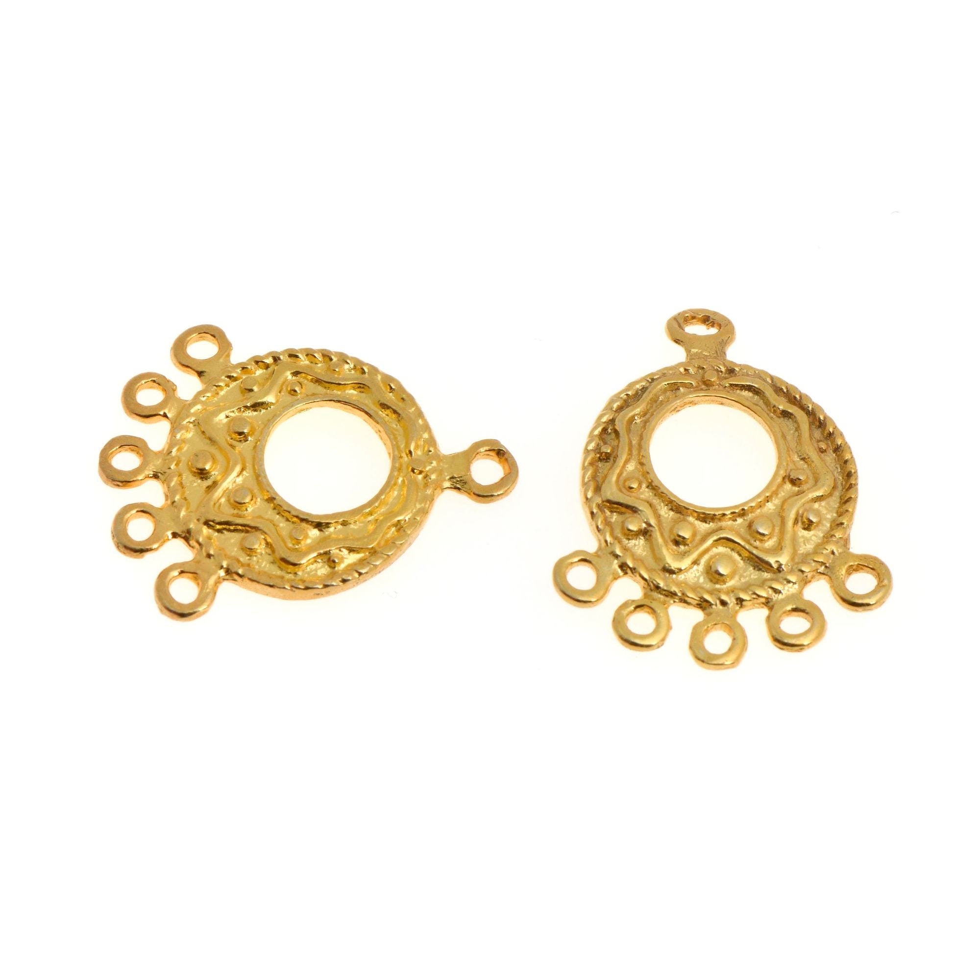 24K Gold Vermeil Chandelier Earring Component, Pendants, Gold Plated 925 Sterling Silver Chandelier Connectors, Jewelry Findings, S45V