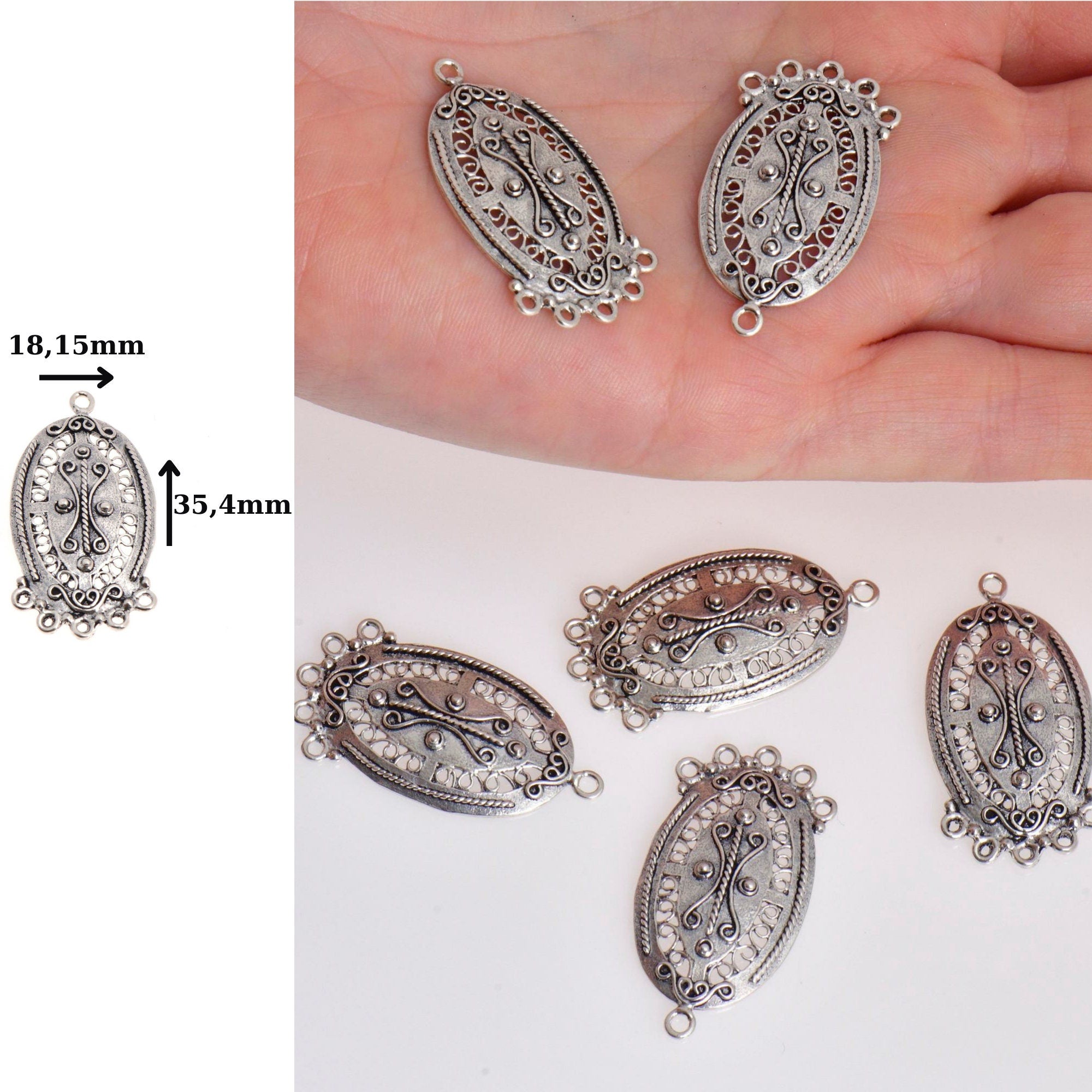 925 Sterling Silver & 24K Gold Vermeil Chandelier Component for Earring, Pendant, Chandelier Connector, Jewelry Finding, SV46/S46