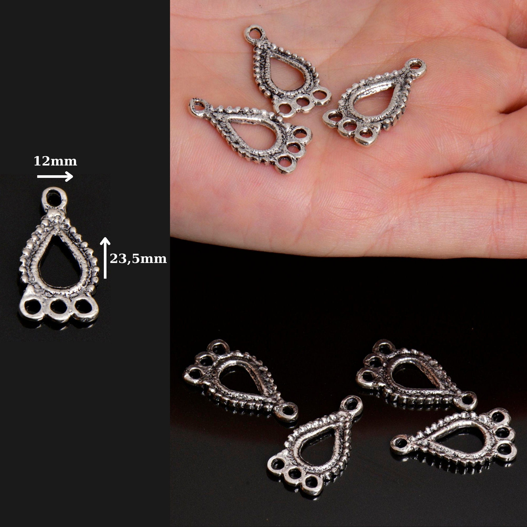 925 Sterling Silver & 24K Gold Vermeil Chandelier Component for Earring, Pendant, Chandelier Connector, Jewelry Finding, SV47/S47
