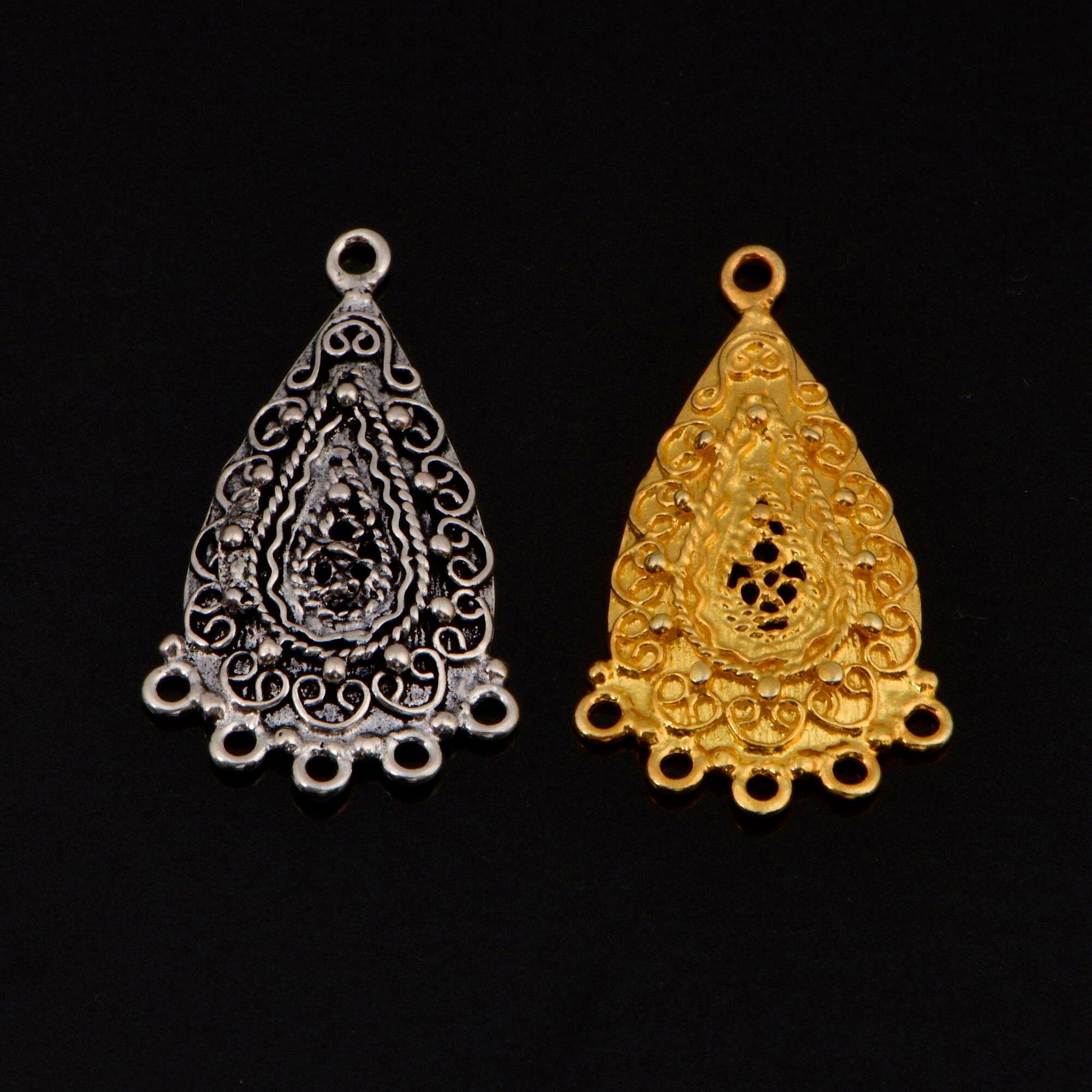 925 Sterling Silver & 24K Gold Vermeil Chandelier Component for Earring, Pendant, Chandelier Connector, Jewelry Finding, SV48/S48