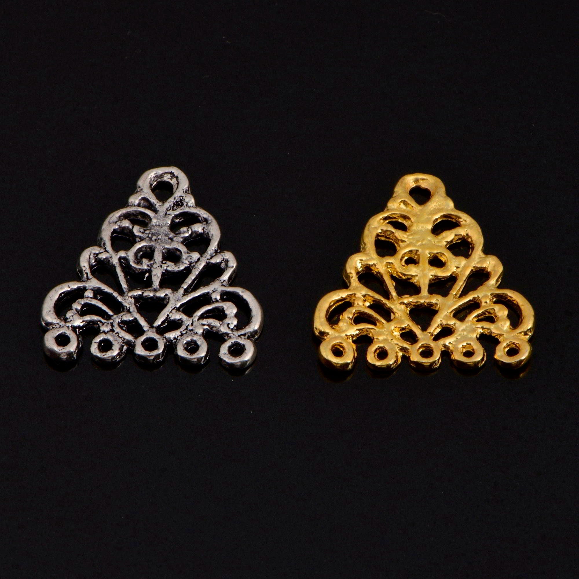 925 Sterling Silver & 24K Gold Vermeil Chandelier Component for Earring, Pendant, Chandelier Connector, Jewelry Finding, SV49/S49