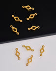 24K Gold Vermeil Rhombus Connector Charms, Rhombus Shape Connector Link, 925 Sterling Silver Connector For Jewelry Making, S51V