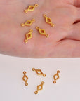 24K Gold Vermeil Rhombus Connector Charms, Rhombus Shape Connector Link, 925 Sterling Silver Connector For Jewelry Making, S51V