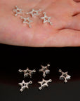 925 Sterling Silver Star Connector Charms, Solid Silver Star Shape Connector Links, Connectors For Jewelry Making, S52