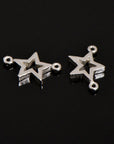 925 Sterling Silver Star Connector Charms, Solid Silver Star Shape Connector Links, Connectors For Jewelry Making, S52