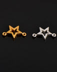 925 Sterling Silver & 24K Gold Vermeil Star Connector Charms, Star Shape Connector, Connector For Jewelry Making, S52V/S52