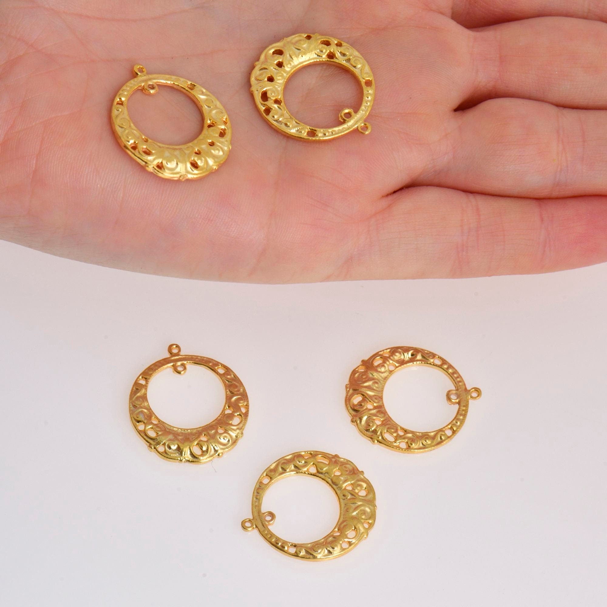 24K Gold Vermeil Chandelier Earring Component, Pendants, Gold Plated 925 Sterling Silver Chandelier Connectors, Jewelry Findings, S53V