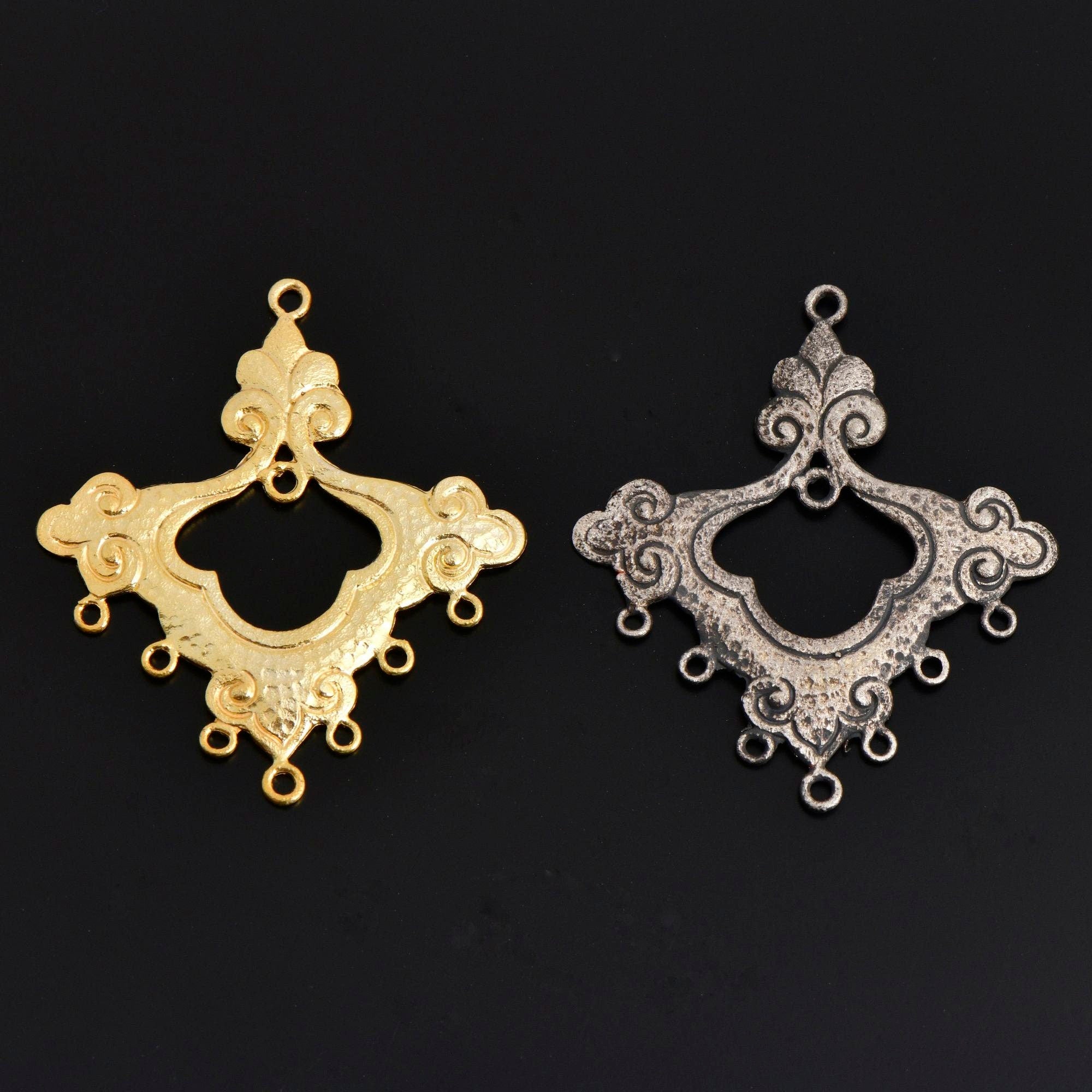 925 Sterling Silver & 24K Gold Vermeil Chandelier Component for Earring, Pendant, Chandelier Connector, Jewelry Finding, SV54/S54