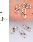 925 Sterling Silver S Clasps, Silver Hook Clasps, Antique Solid Silver Connectors, Jewelry Making Supplies, Silver Jewelry Findings, M64C