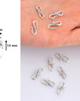 925 Sterling Silver S Clasps, Silver Hook Clasps, Antique Solid Silver Connectors, Jewelry Making Supplies, Silver Jewelry Findings, M64A-C