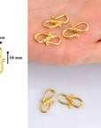 24K Gold Vermeil S Clasps, Antique Silver Hook Clasps, 925 Sterling Silver Connectors in Gold, Jewelry Supplies, Jewelry Findings, VM64A-C