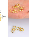 24K Gold Vermeil & 925 Silver S Clasps, Antique Silver Hook Clasps, Gold Connectors, Jewelry Supplies, Jewelry Findings, M/VM64A-C