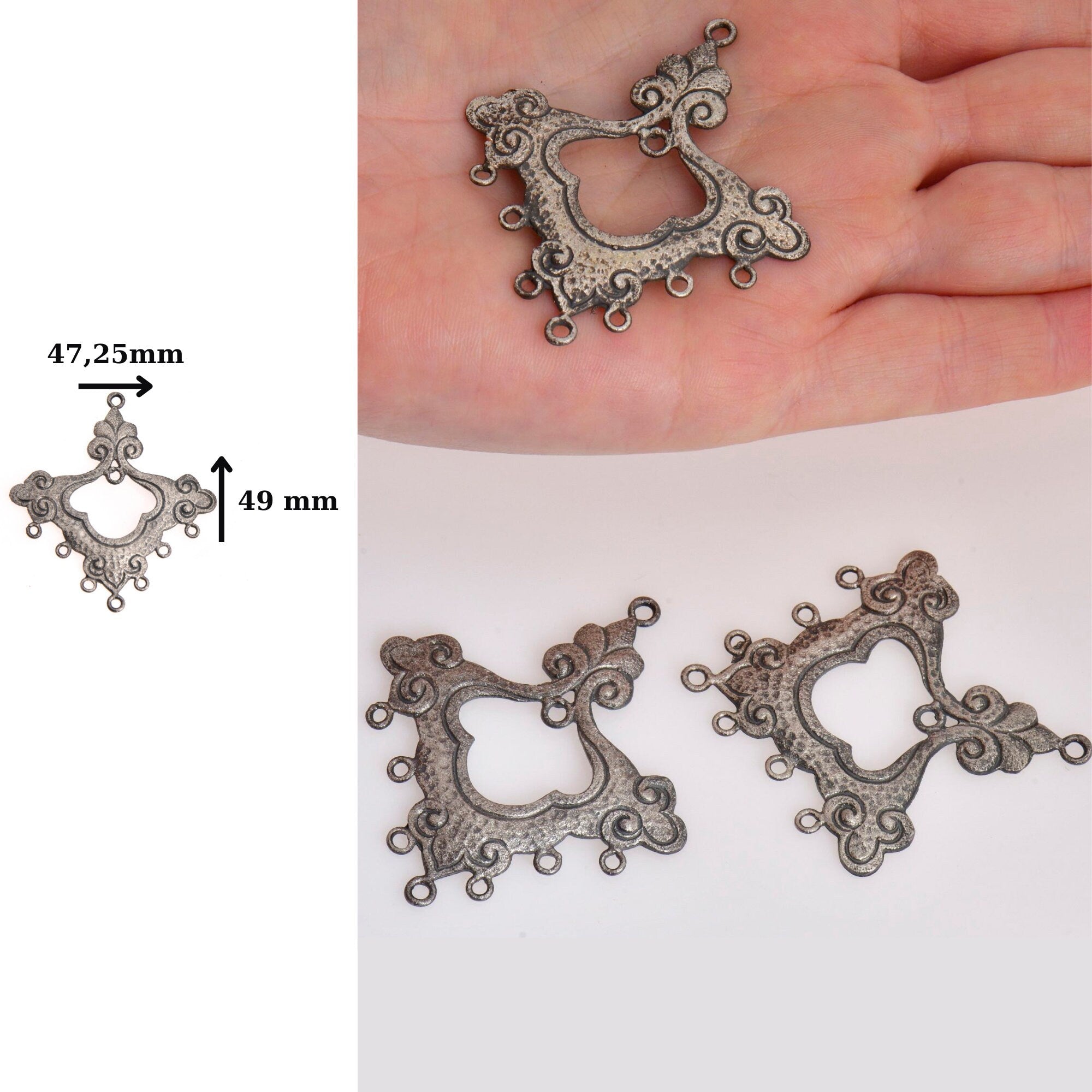 925 Sterling Silver Chandelier Component for Earring, Pendants, Solid Silver Chandelier Connectors, Chandelier Shape Jewelry Findings, S54