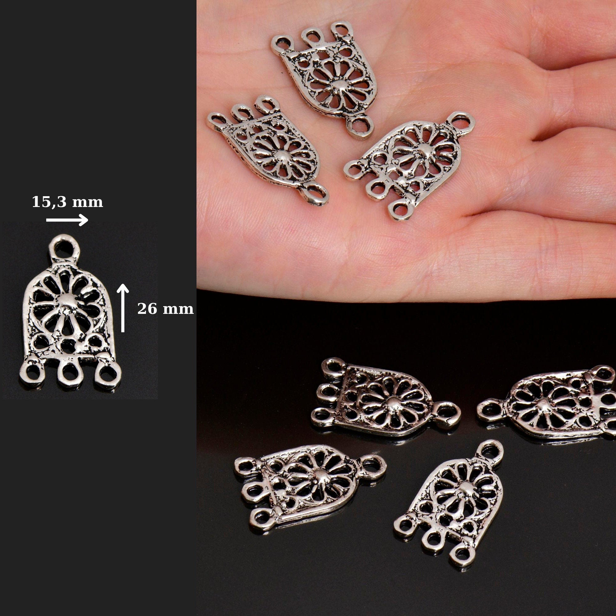 925 Sterling Silver Chandelier Component for Earring, Pendants, Solid Silver Chandelier Connectors, Chandelier Shape Jewelry Findings, S56