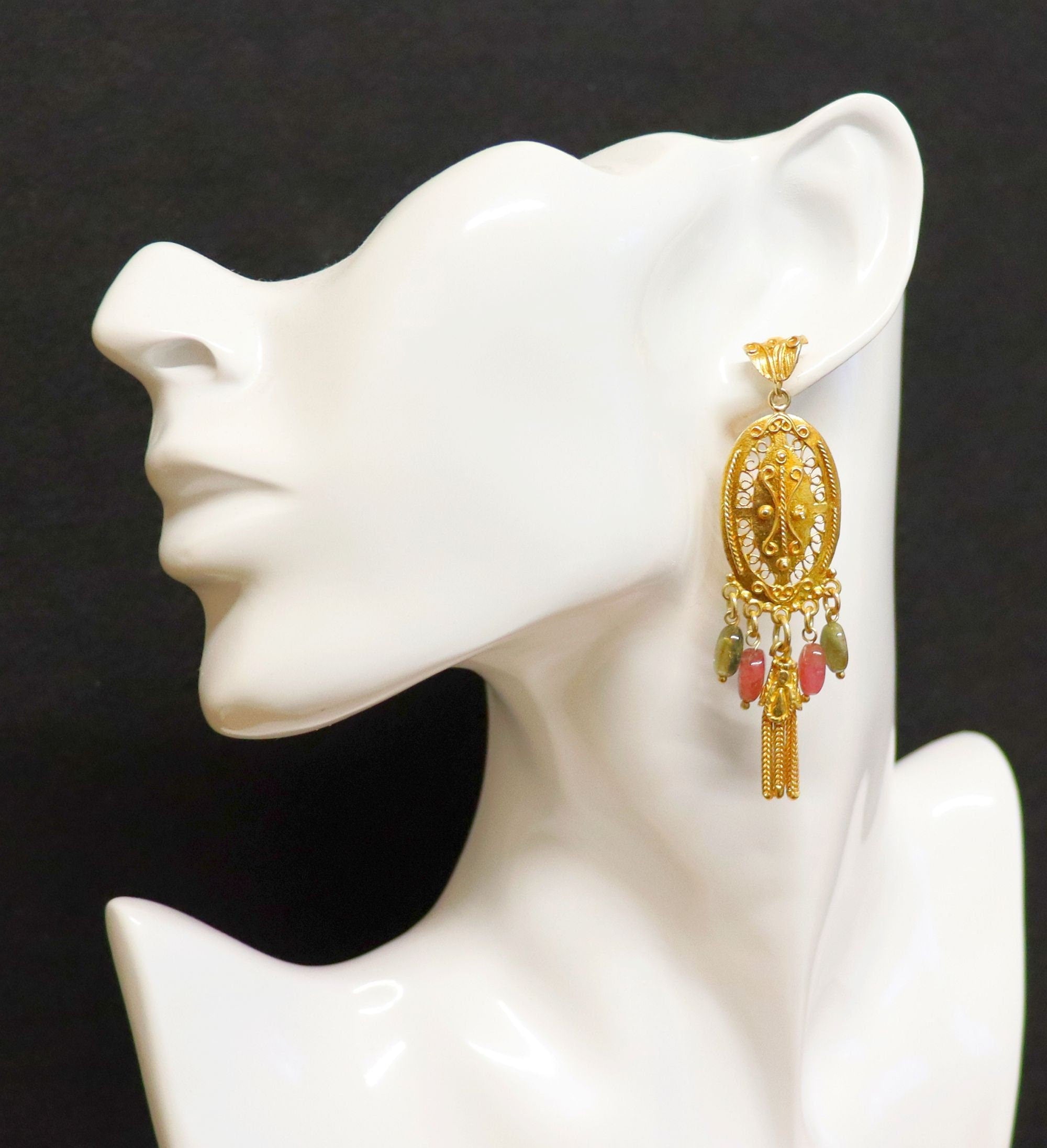 24K Gold Vermeil Chandelier Earring Component, Pendants, Gold Plated 925 Sterling Silver Chandelier Connectors, Jewelry Findings, S46V