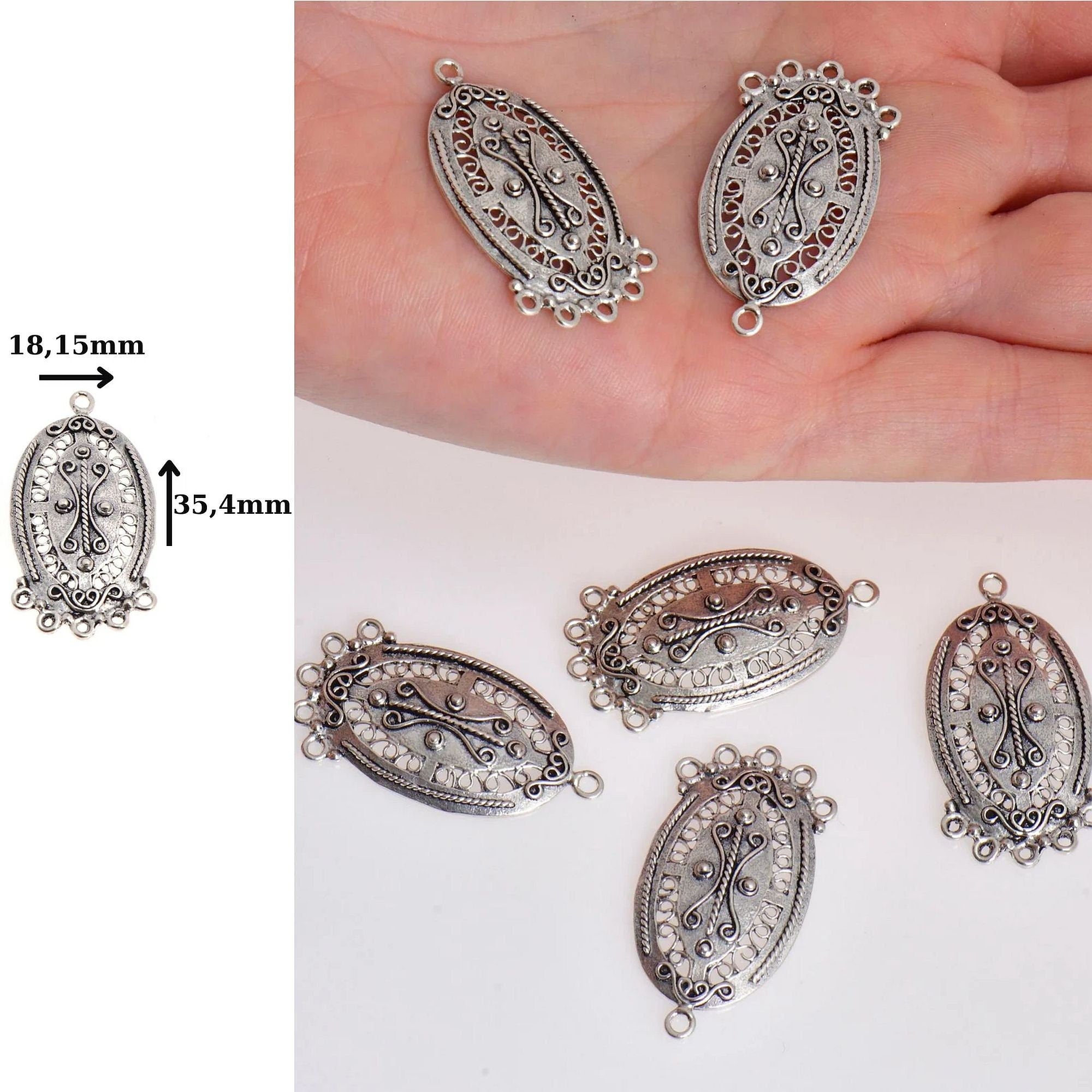 925 Sterling Silver Chandelier Component for Earring, Pendants, Solid Silver Chandelier Connectors, Chandelier Shape Jewelry Findings, S46