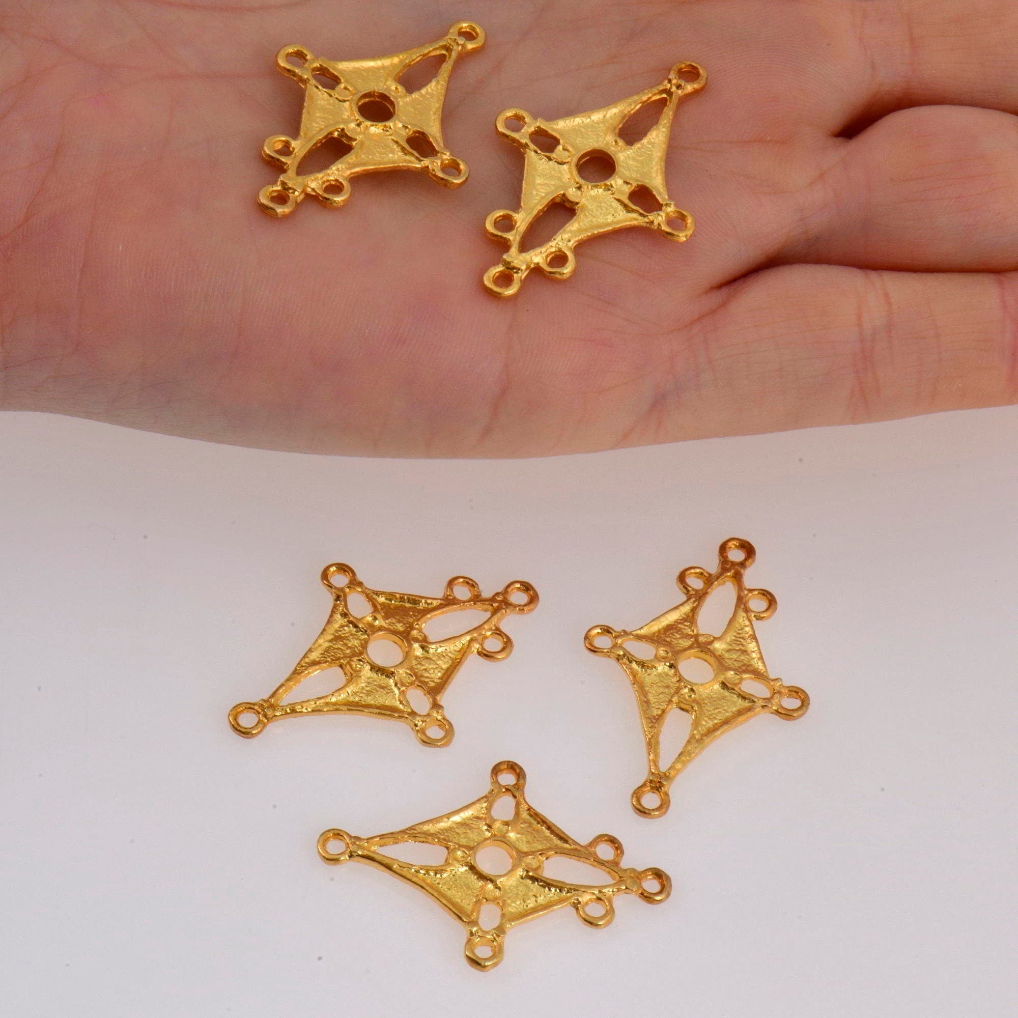 925 Sterling Silver & 24K Gold Vermeil Chandelier Component for Earring, Pendants, Chandelier Connector, Jewelry Findings, SV3/S3