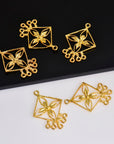 24K Gold Vermeil Chandelier Earring Component, Pendants, Gold Plated 925 Sterling Silver Chandelier Connectors, Jewelry Findings, S8V