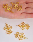 24K Gold Vermeil Chandelier Earring Component, Pendants, Gold Plated 925 Sterling Silver Chandelier Connectors, Jewelry Findings, S8V