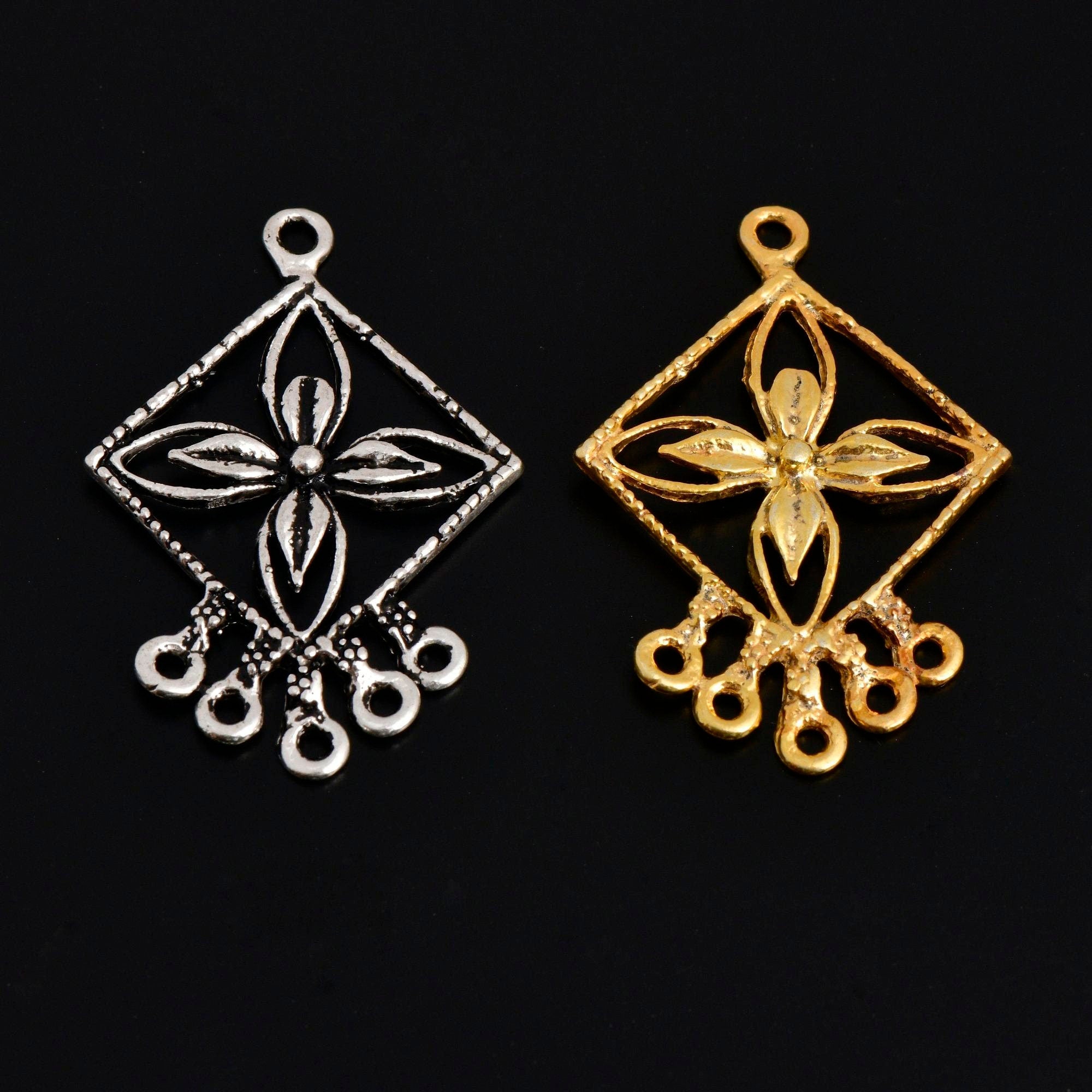 925 Sterling Silver & 24K Gold Vermeil Chandelier Component for Earring, Pendants, Chandelier Connector, Jewelry Findings, SV8/S8