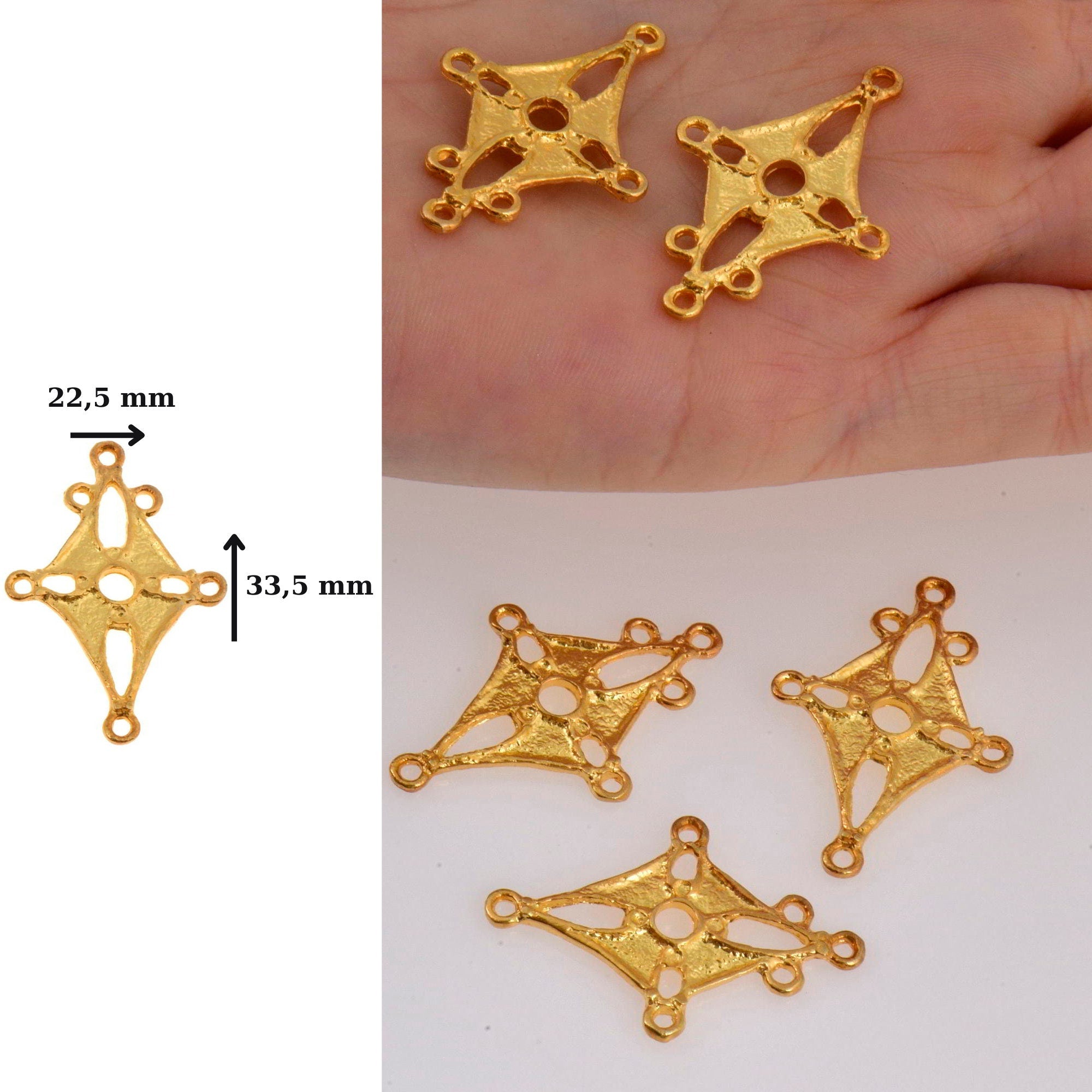 925 Sterling Silver Chandelier Component for Earring, Pendants, 24K Gold Vermeil Chandelier Connectors, Jewelry Findings, S3V