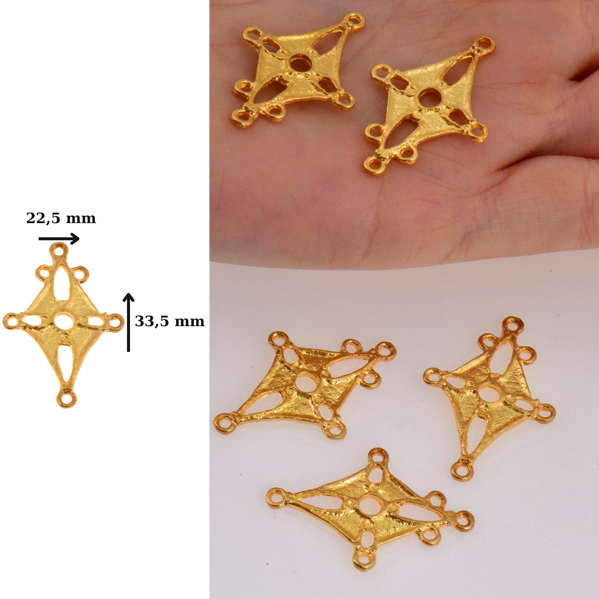 925 Sterling Silver & 24K Gold Vermeil Chandelier Component for Earring, Pendants, Chandelier Connector, Jewelry Findings, SV3/S3