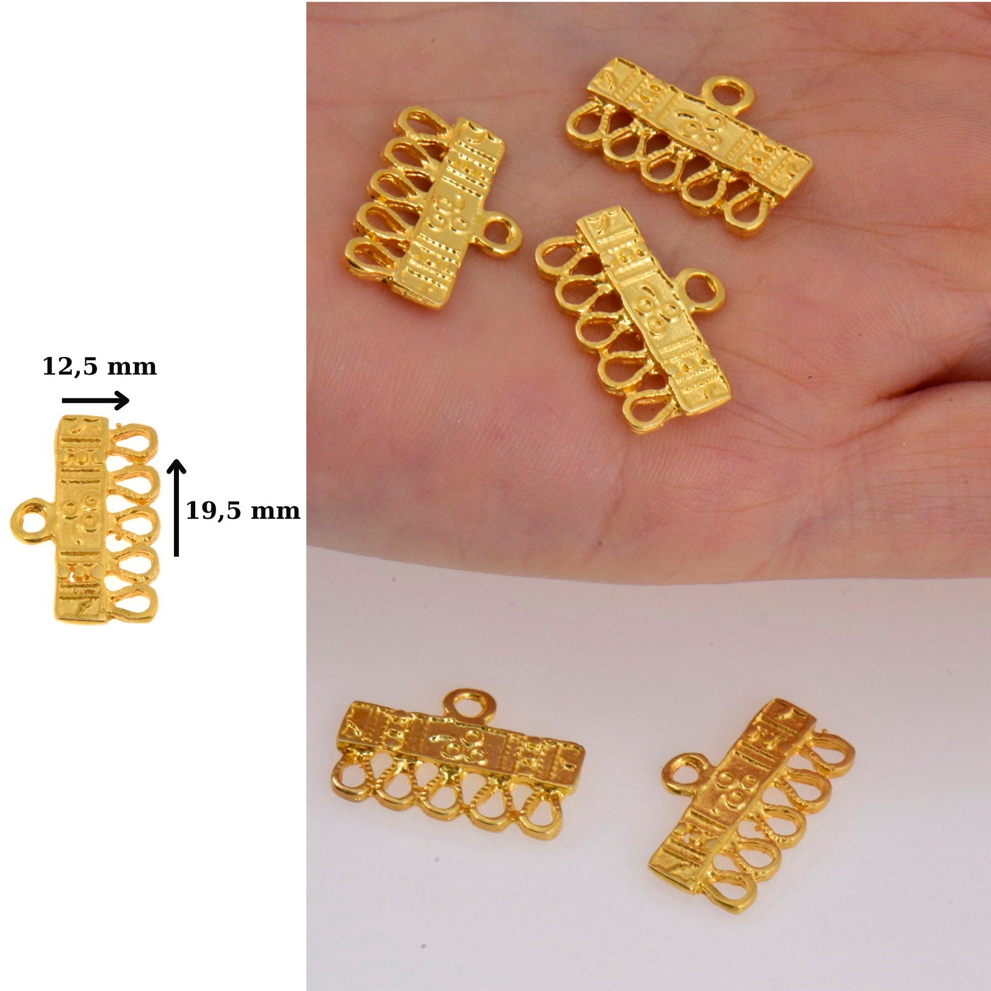 925 Sterling Silver & 24K Gold Vermeil Chandelier Component for Earring, Pendants, Chandelier Connector, Jewelry Findings, SV5/S5