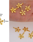 24K Gold Vermeil Flower Dangle Charm, 925 Sterling Silver Star Dangle Charm, Necklace Dangle Charm, Earrings, Jewelry Findings, S10V