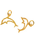 24K Gold Vermeil Dolphin Dangle Charm, 925 Sterling Silver Fish Dangle Charm, Necklace Dangle Charm, Earrings, Jewelry Findings, S11V