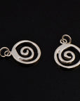 925 Sterling Silver Spiral Dangle Charm, Solid Silver Swirl Dangle Charm, Necklace Dangle Charm, Earrings, Jewelry Findings, S12