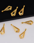 925 Sterling Silver & 24K Gold Vermeil Filigree Dangle Charm, Rhombus Dangle Charm, Necklace Dangle Charm, Earrings Dangle Charm, S13V\S13