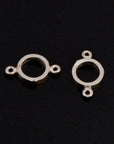 925 Sterling Silver Circle Connector Charms, Solid Silver Bezel Connector Charm, Round Connector Charm, Connectors for Jewelry Making, S14
