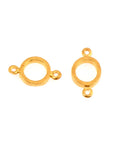 24K Gold Vermeil Circle Connector Charms, Gold Vermeil Bezel Connector Charm, 925 Silver Round Connector Charm, Jewelry Making, S14V